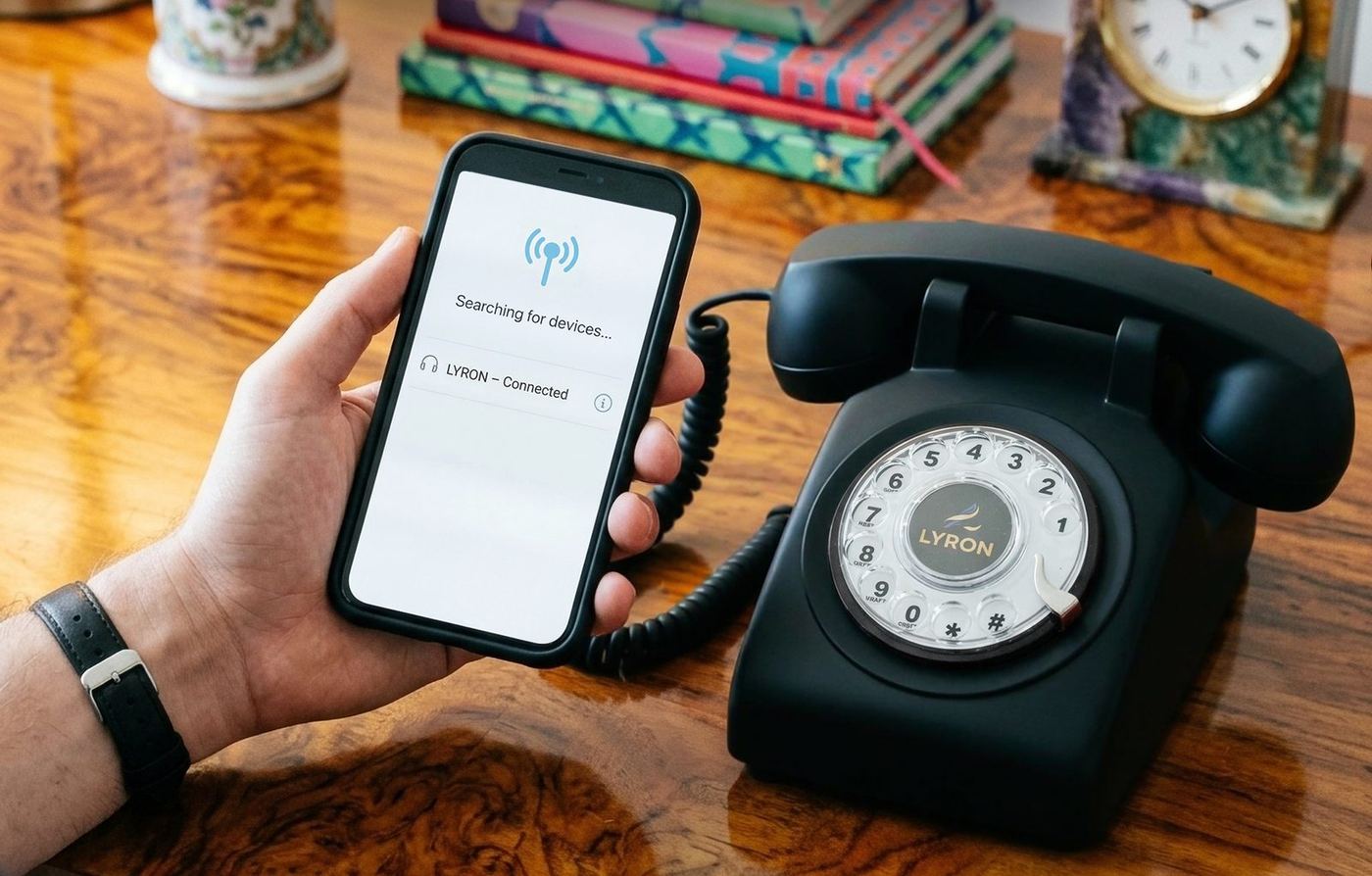 Smartphone pairing with the Classic Black LYRON phone